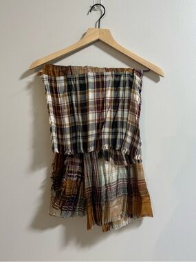 Plaid Fringed Scarf